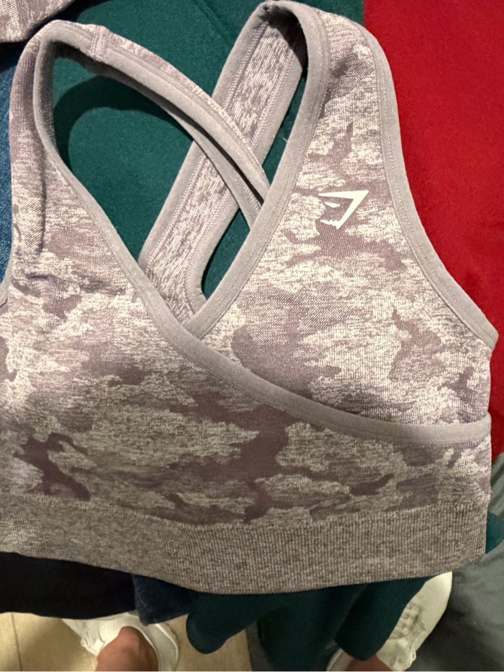 Gymshark Lavender Camo Seamless Sports Bra